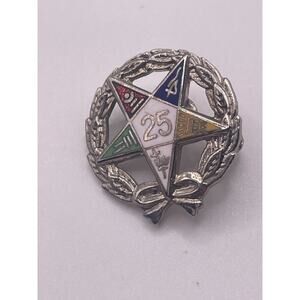 Vtg Order of the Eastern Star Masonic 25 Year Pin Brooch